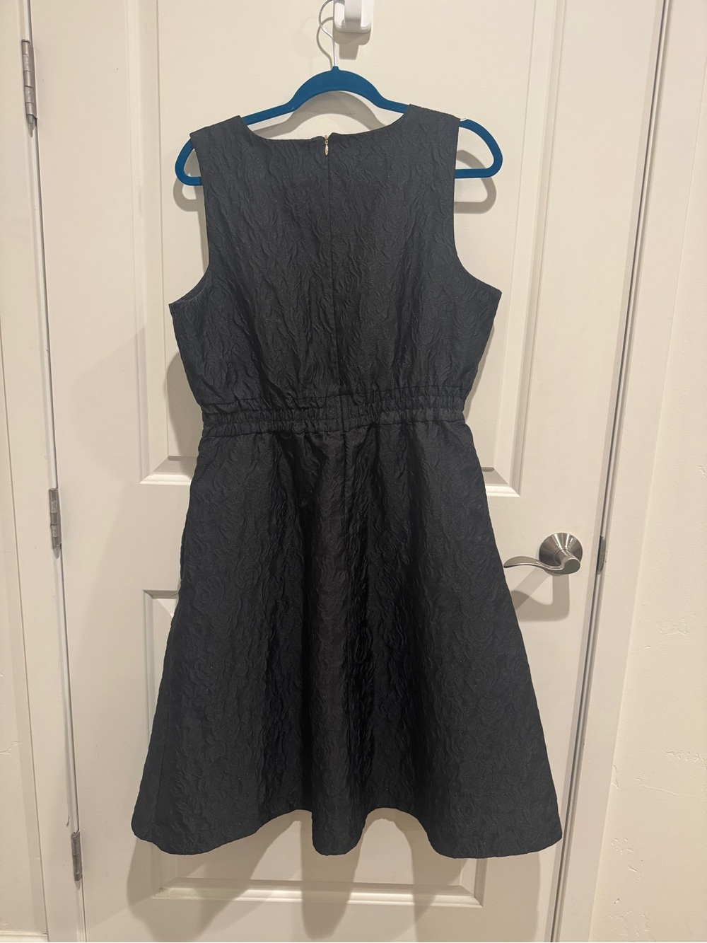 Draper James Black Textured Sleeveless Fit-and-Flare Dress - Picture 5 of 5